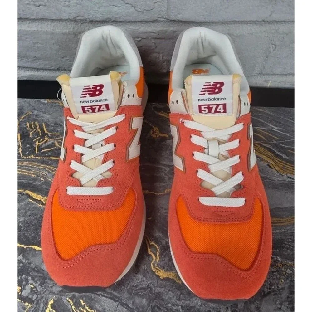 New Balance 574 Orange Rust Red White U574RCB Men's Size 10